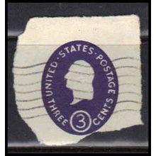 Used U534a 3c George Washington Fine Cut Square Z2868