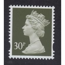 Y1694 U321 30p Dp Olive-Grey WALSALL PVA ~ Unmounted Mint GB Machin