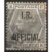 1882 O4 6d Grey Inland Revenue Official Fine Used ..