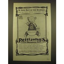 1902 Pettijohn's Flaked Breakfast Food Ad - Sit down hard on cold breakfasts