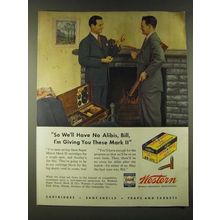 1945 Western Super Match Mark II Cartridges Ad - So we'll have no Alibis, Bill