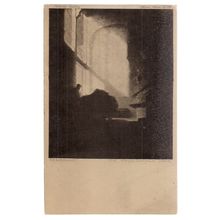 THE PHILOSOPHER by REMBRANDT unused vintage postcard National Gallery =