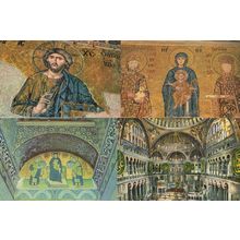 Istanbul St Saint Sophia Mosque Interior 4x Postcard s