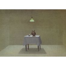 Owl & Birds Egg On Prison Room Table German Painting Postcard