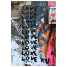 I Love You German Graffiti Berlin Wall Romantic Vandalism Postcard