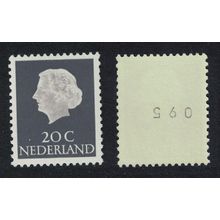 Netherlands Queen Juliana 20c Roll stamp Control Number 1966 MNH SG#778