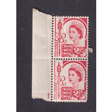 Left Hand Edge Pair of SG9 Jersey Definitives 2 1/2d 1958-69