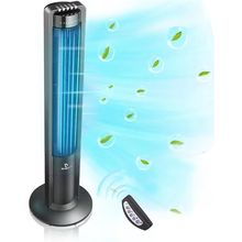 115° Oscillating Modern Tower Fan for Bedroom, 43'' Standing Fan with Remote, 7.