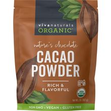 Viva Naturals Organic Cacao Powder, 2Lb - Unsweetened Cocoa Powder with Rich Dar