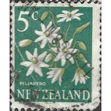 NEW ZEALAND, FLOWER, Autumn Clematis, Clematis paniculata, green-blue 1967, 5c