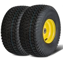 Lawn Mower Tires with Rim, 15x6-6" Tubeless Tractor Tires, 2-Pack Tire and W...
