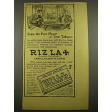 1915 Riz La Croix Cigarette Papers Ad - Enjoy the Pure Flavor