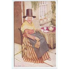 Welsh National Costume Lady Art Postcard C4009