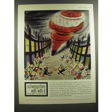 1964 Schweppe's Soda Ad - Stephen Potter, George Him - Christmas Schwepping