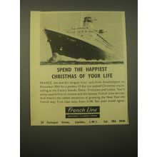 1966 French Line Ad - Spend the happiest Christmas of your life