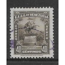 VENEZUELA 1940 STATUE OF BOLIVAR AT CARCACAS 40c BROWN SG 633 FINE USED#