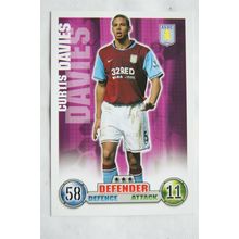 2007/08 Topps Match Attax Trading Card - Curtis Davies, Aston Villa