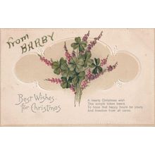 Happy Christmas From Barbara Barby Old Greetings Postcard