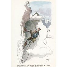 Dead Mountain Climber Thought I'd Drop You A Line Scottish Comic Humour Postcard