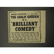 1955 The Chalk Garden Play Ad - Brooks Atkinson, N.Y. Times says