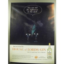 1959 Booth's House of Lords Gin Ad - You can tell the difference in the dark