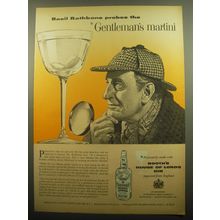 1959 Booth's House of Lords Gin Ad - Basil Rathbone probes