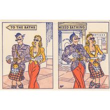 LGBT Transgender Vintage Cross Dressing Bathing Comic Old Postcard