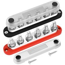 Daiertek 300A Bus Bar 12V Marine 12V Power Distribution Block with Cover 6 X 3/8