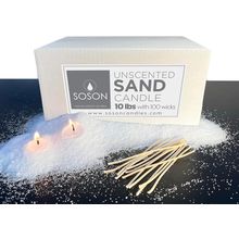 Simply Soson 10 Lb White Unscented Pearled Candle, Sand Candle, Long Lasting Pow