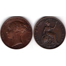 Great Britain. Victoria. Farthing 1839. dy21739