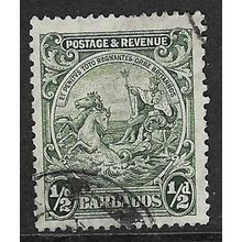 BARBADOS 1925-35 COLONY BADGE ½d PERF 13½ X 12½ USED SG230a