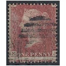 1858 SG43 1d Red Plate 138 Good Used Check Letters "KJ".