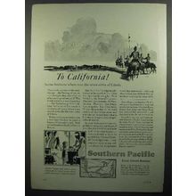 1930 Southern Pacific Railroad Ad - To California