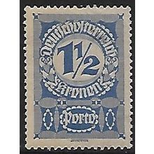 Po Mi 85 y (*): 1½ Kr. deep blue Postage Due Stamp: Numeral, grey paper.