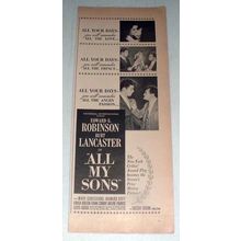 1948 All My Sons Movie Ad w/ Burt Lancaster!