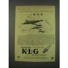 1949 Smiths K.L.G. Spark Plugs Ad - Scrapbook for Motorists by K.L.G. 1939