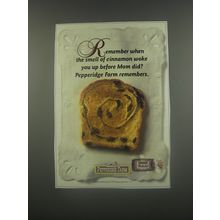 1991 Pepperidge Farm Raisin Bread Ad - Remember when the smell of cinnamon woke