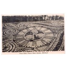 floral clock PRINCES STREET GARDENS EDINBURGH. used postcard dated 1923 pm =