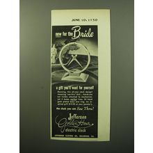 1950 Jefferson Golden Hour Electric Clock Advertisement - new for the Bride