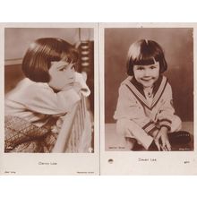 Davey Lee 2x Child Film Star Old Postcard s