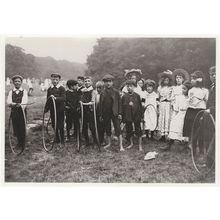 Hula Hoop Bicycle Tyre Childrens Hoops Game Postcard