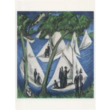 Ernst Ludwig Kirchner Sailboats Near Grunau WW1 Painting Postcard