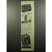 1932 Brillo Pads Ad - A grindstone will clean your pans - but why scour them