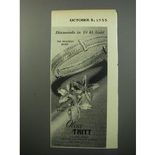 1955 Olga Tritt Jewelry Advertisement - Diamonds in 18 kt. Gold