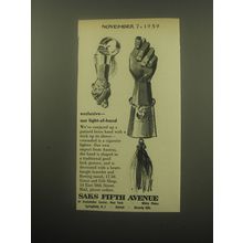 1959 Saks Fifth Avenue Cigarette Lighter Advertisement - our light-of-hand
