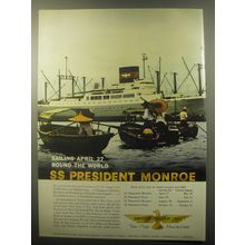 1959 American President Lines Cruise Ad - Sailing April 27 round the world
