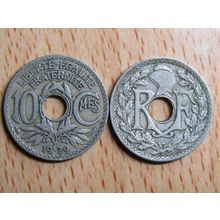 France Republic 1929 10 Centimes Coin