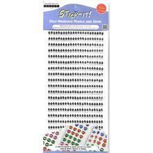 3x6mm Self Adhesive Pearls & Gems. Silver Eyes. 391 pieces per pack. Crafts