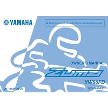 YAMAHA YW50FD ZUMA OWNERS MANUAL 2012 SCOOTER 88 PAGES IN ENGLISH