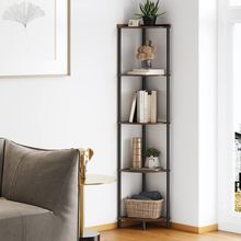 SUNMORY 5 Tier Corner Shelf Stand,Industrial 65" Corner Shelves Display Shelf fo